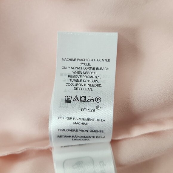 Ralph Lauren Satin Pink Charmeuse Shirt Button Down Blouse top XS black label - Picture 10 of 13
